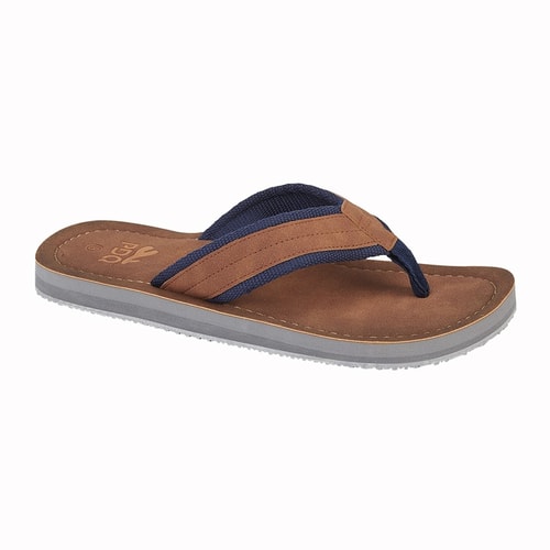 PDQ Zehenpfosten-Flip-Flops Hellbraun